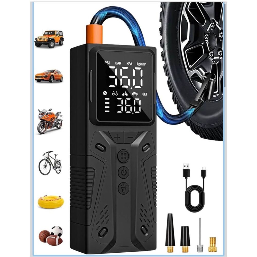 NEW- Portable wireless digital tire inflator air pump with 4 modes!